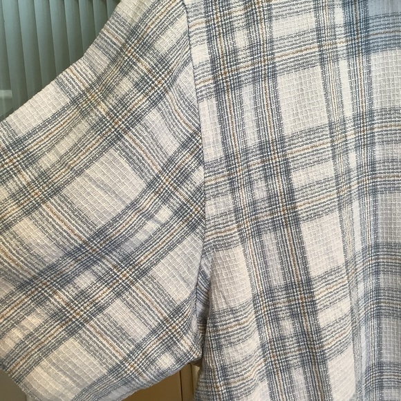 Folk Gray and White Button Down Shirt Linen Blend Size XL - Picture 4 of 7